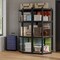 Black Galvanized Metal and MDF Corner Shelving Unit with Adjustable Shelves